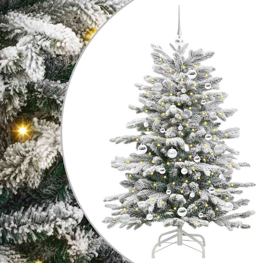 vidaXL Artificial Hinged Christmas Tree White 150 cm PE and PVC
