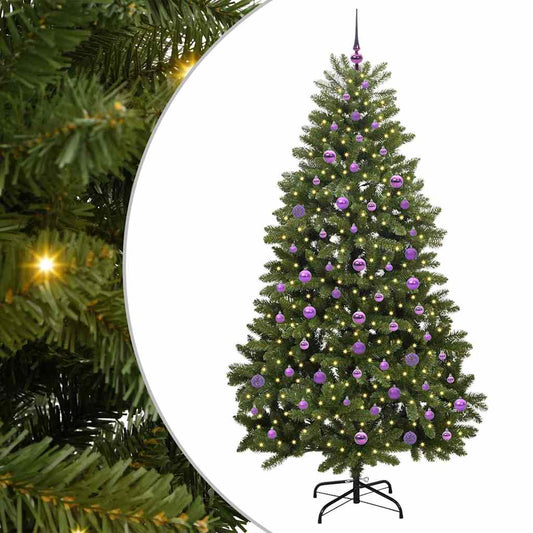 vidaXL Artificial Christmas Tree Green 210 cm PVC and Metal