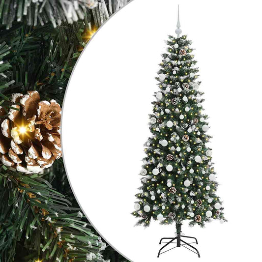vidaXL Artificial Christmas Tree with 300 LEDs with Stand Green 180 cm