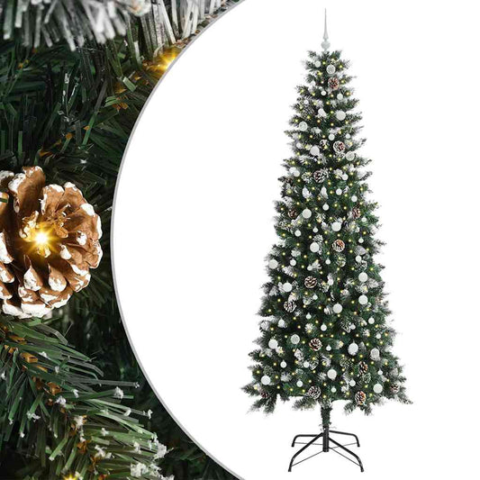 vidaXL Artificial Christmas Tree with 300 LEDs with Stand Green 240 cm