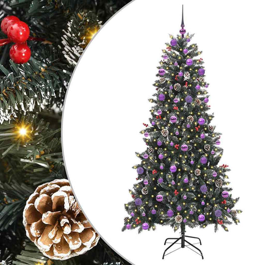 vidaXL Artificial Christmas Tree with 300 LEDs with Stand Green 210 cm