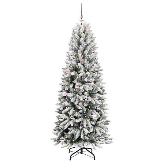 vidaXL Artificial Christmas Tree with 150 LEDs with Stand White 150 cm