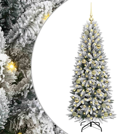 vidaXL Artificial Christmas Tree with 150 LEDs with Stand White 150 cm