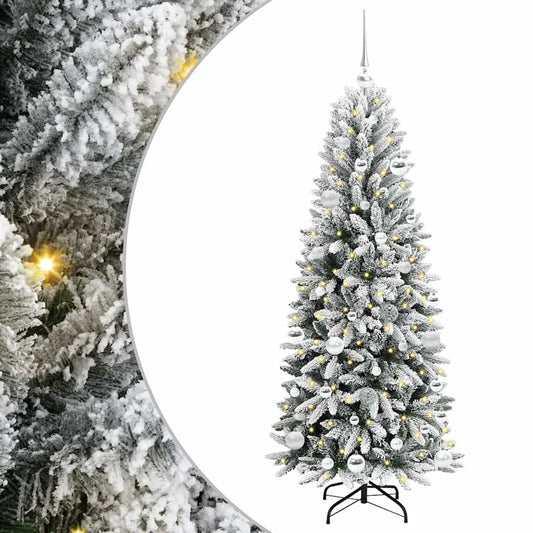 vidaXL Artificial Christmas Tree with 150 LEDs with Stand White 150 cm