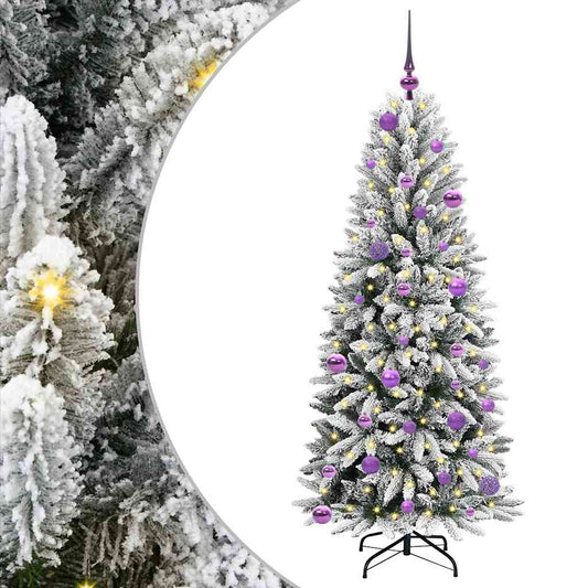 vidaXL Artificial Christmas Tree with 150 LEDs with Stand White 150 cm