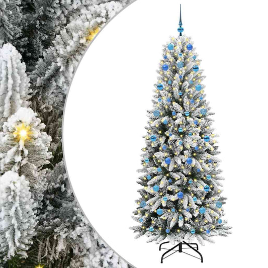 vidaXL Artificial Christmas Tree with 300 LEDs with Stand White 210 cm