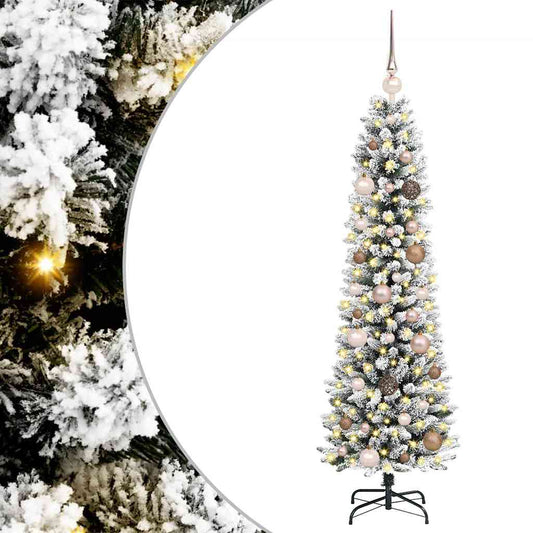 vidaXL Artificial Christmas Tree with 150 LEDs with Stand White 150 cm