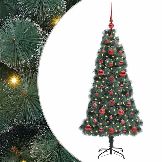 vidaXL Artificial Pre-lit Christmas Tree with Ball Set Green 120 cm