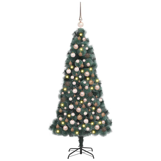 vidaXL Artificial Pre-lit Christmas Tree with Ball Set Green 150 cm