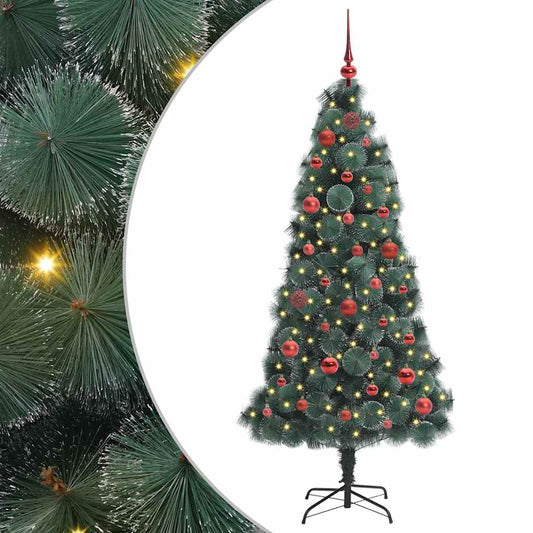 vidaXL Artificial Pre-lit Christmas Tree with Ball Set Green 150 cm