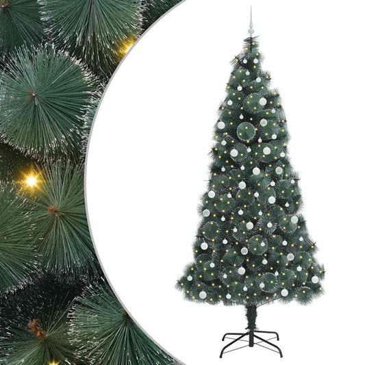 vidaXL Artificial Pre-lit Christmas Tree with Ball Set Green 240 cm