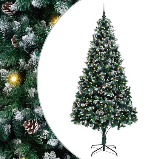 vidaXL Artificial Christmas Tree with 300 LEDs with Stand Green 240 cm