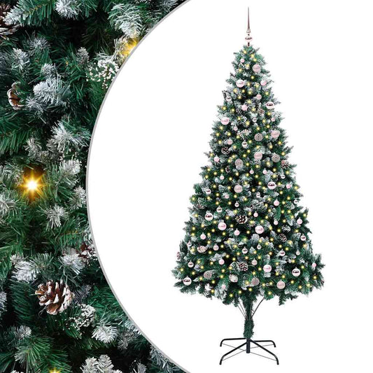 vidaXL Artificial Christmas Tree with 300 LEDs with Stand Green 240 cm