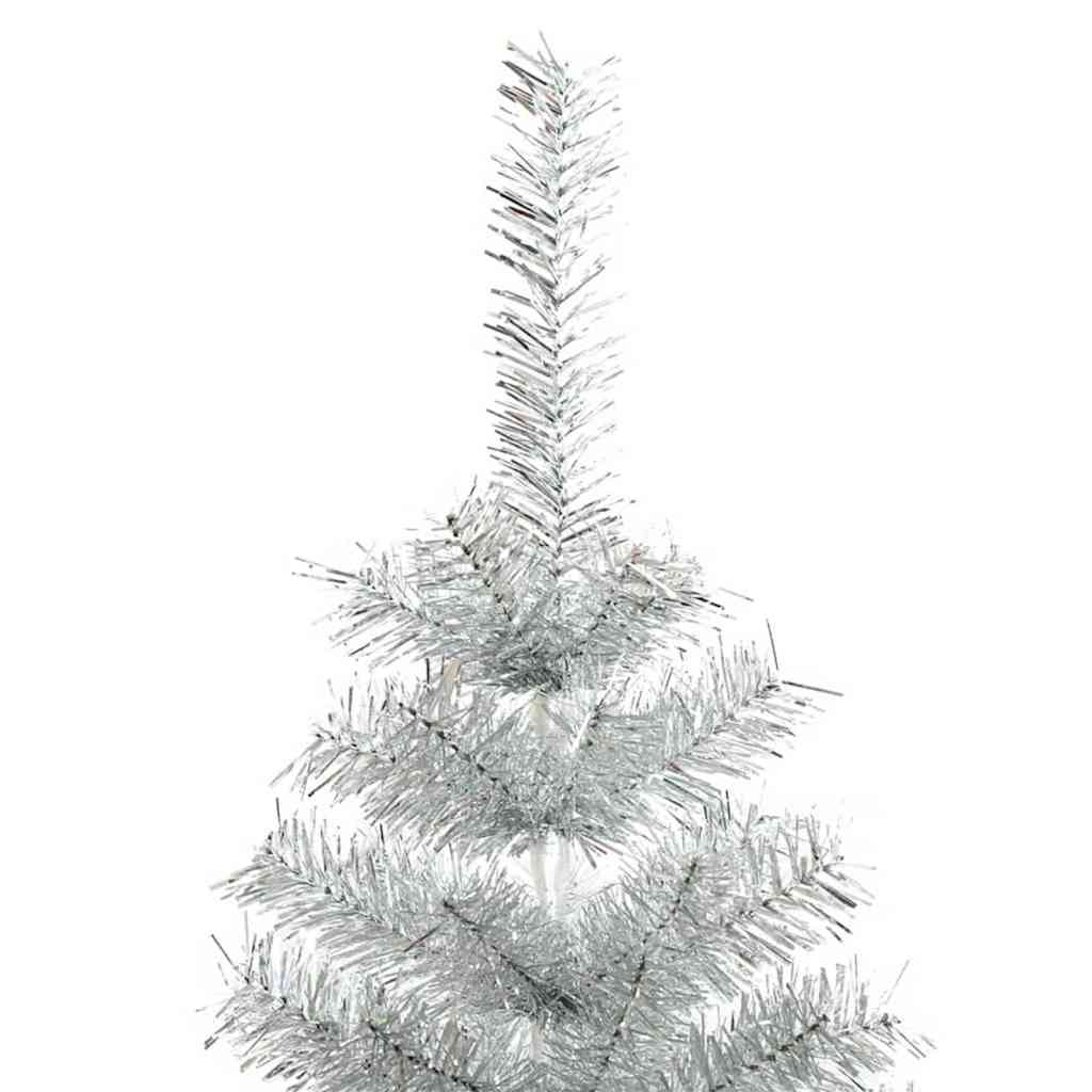 vidaXL Christmas Tree with LED Light Silver 180 cm PET and Steel