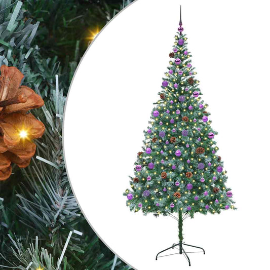 vidaXL Artificial Christmas Tree with Stand Green 210 cm PVC and Steel