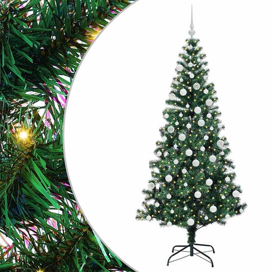 vidaXL Artificial Pre-lit Christmas Tree Green 180 cm PVC and Metal