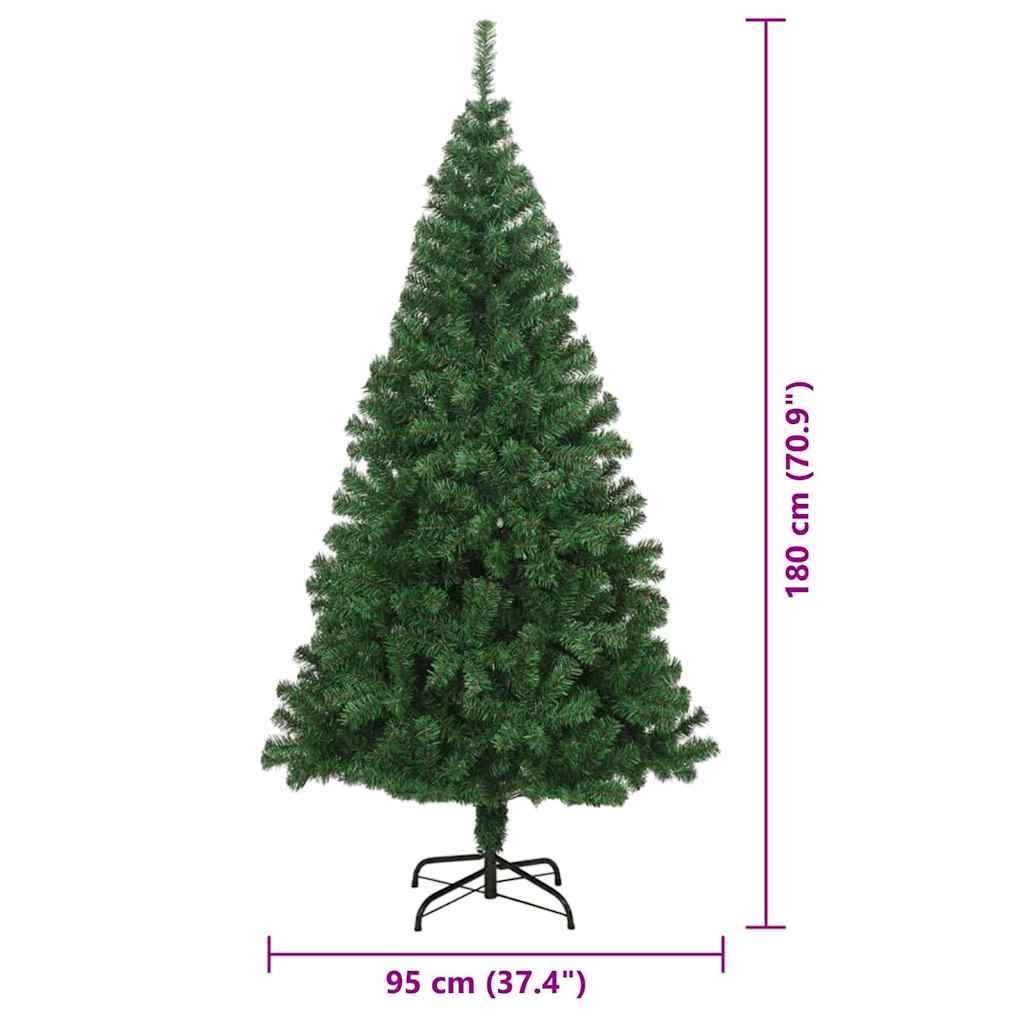 vidaXL Artificial Christmas Tree with 300 LEDs with Stand Green 180 cm