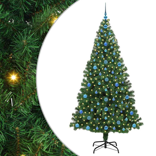 vidaXL Artificial Christmas Tree with 300 LEDs with Stand Green 210 cm
