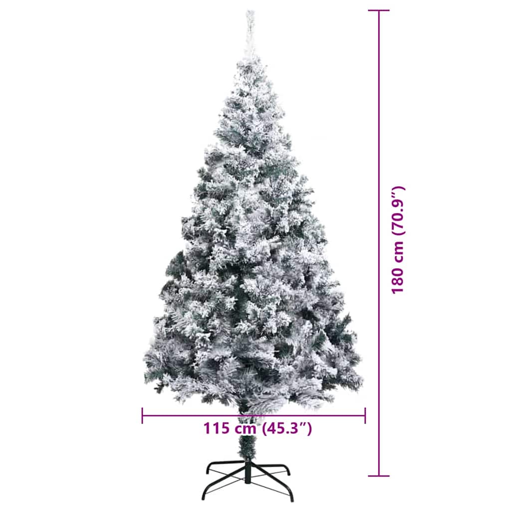 vidaXL Artificial Christmas Tree with 300 LEDs with Stand White 180 cm