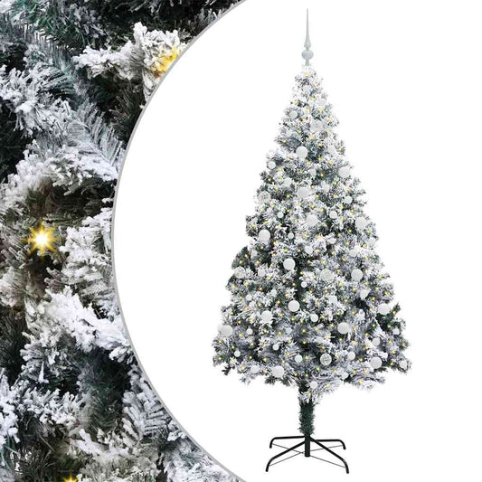 vidaXL Artificial Christmas Tree with 300 LEDs with Stand White 210 cm