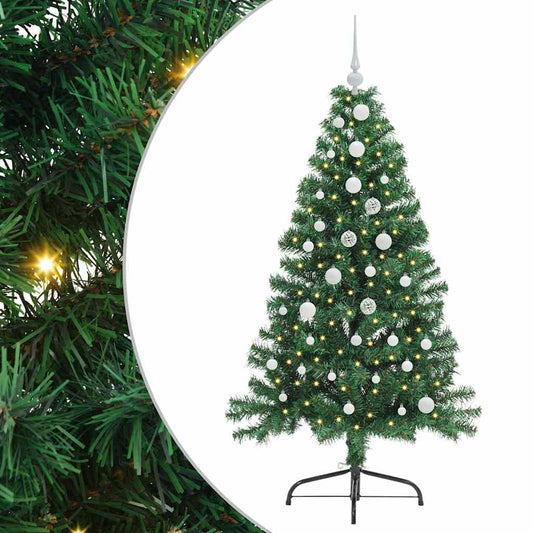 vidaXL Artificial Pre-lit Christmas Tree Green 150 cm PVC