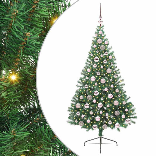 vidaXL Artificial Pre-lit Christmas Tree Green 180 cm PVC