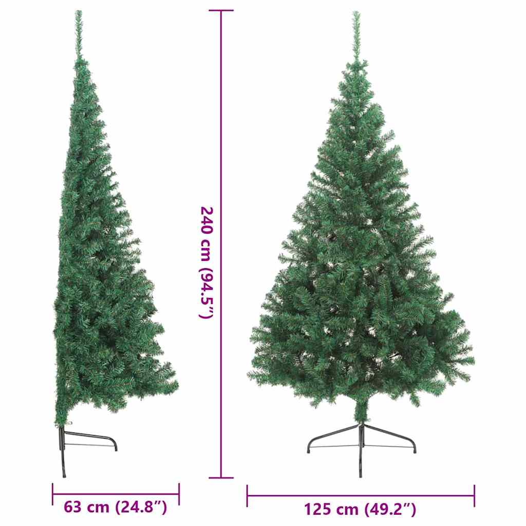 vidaXL Artificial Pre-lit Christmas Tree Green 240 cm PVC