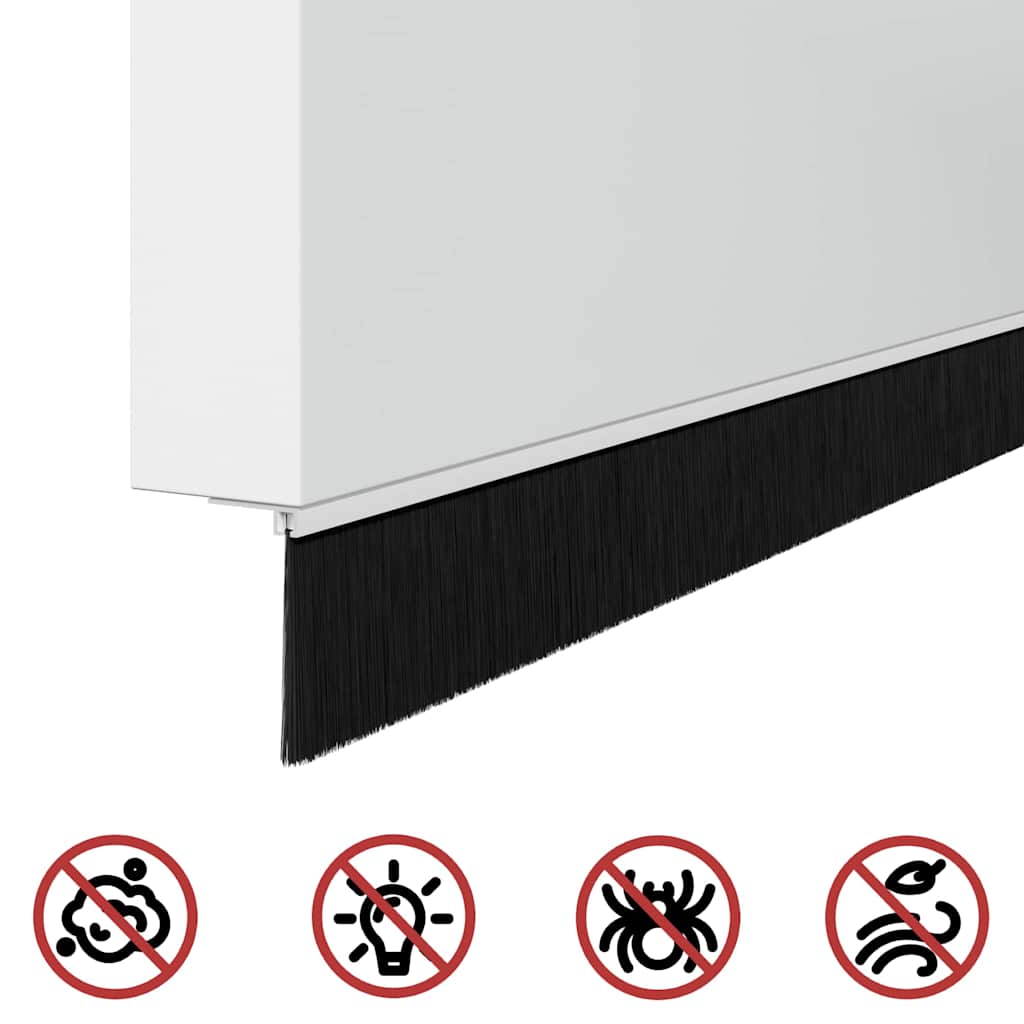 vidaXL Screw-on Door Brush Seals 6 pcs White 100 cm Aluminium Alloy