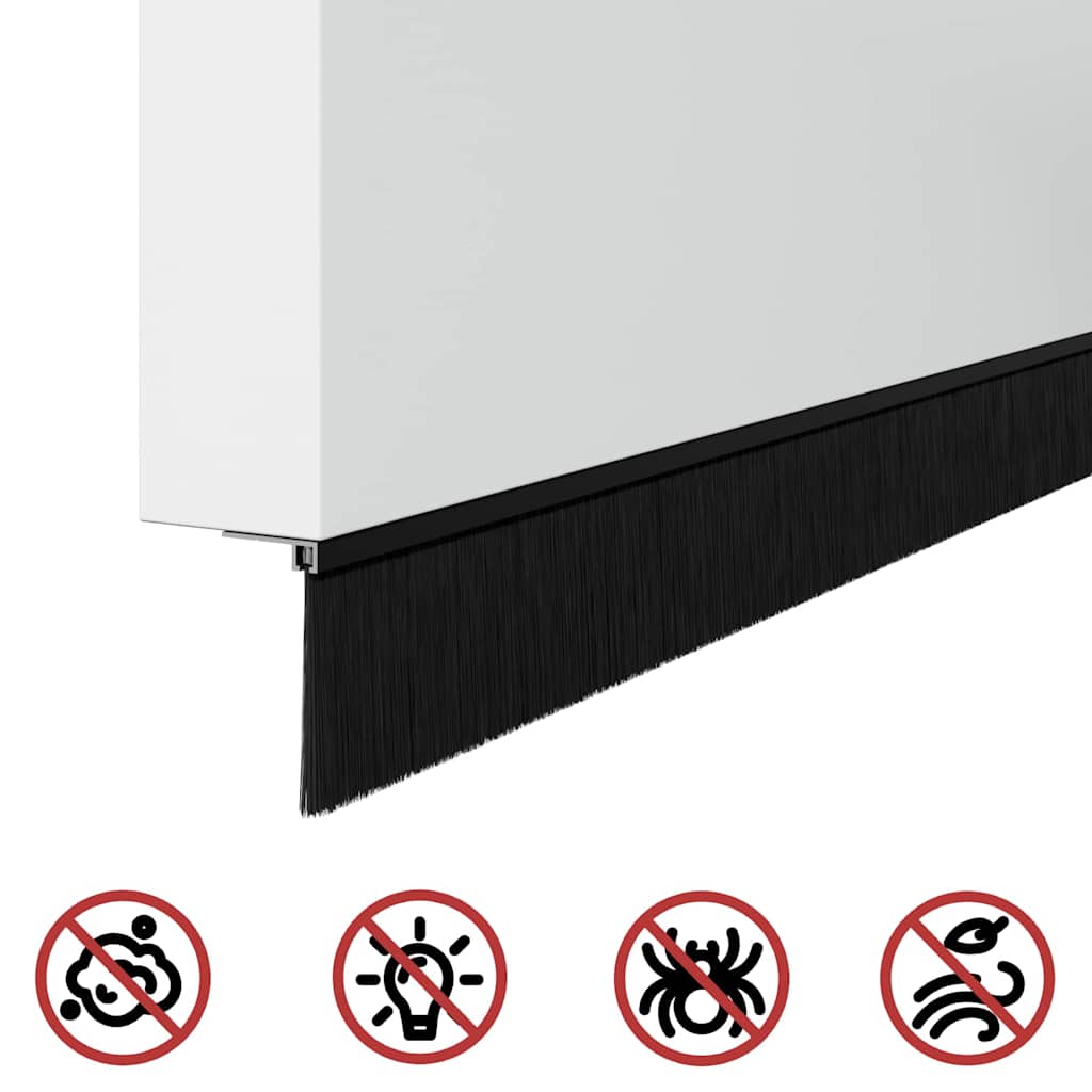 vidaXL Screw-on Door Brush Seals 2 pcs Black 100 cm Aluminium Alloy