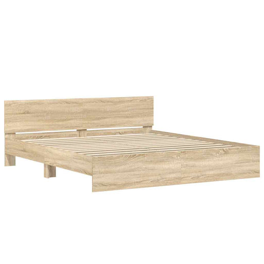 vidaXL Bed Frame with Headboard Sonoma 193 x 203 cm Engineered wood