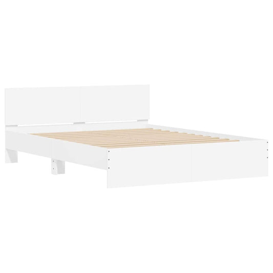 vidaXL Bed Frame Wall-mounted White 152 x 203 cm Engineered Wood