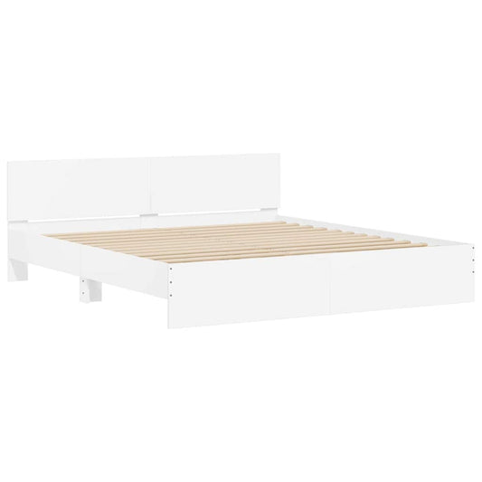 vidaXL Bed Frame Wall-mounted White 193 x 203 cm Engineered Wood