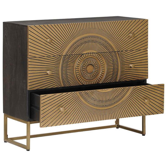 vidaXL Drawer Cabinet with Drawer Brass 75 x 30 x 65 cm
