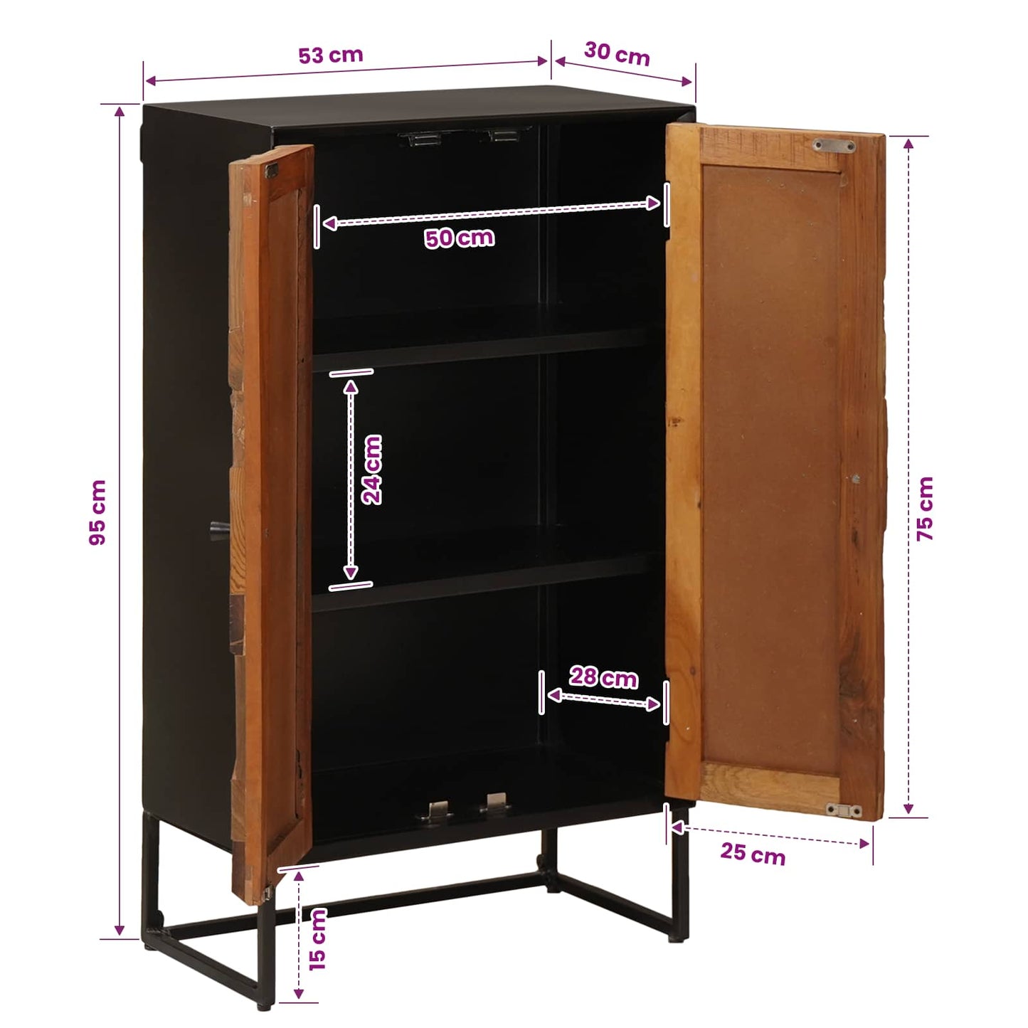 vidaXL Highboard 53 x 30 x 95 cm