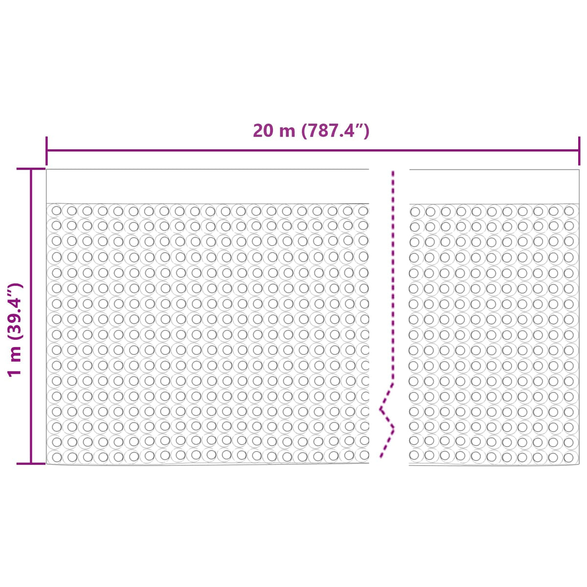 vidaXL Dimpled Drainage Sheet Black 1 x 20 m HDPE