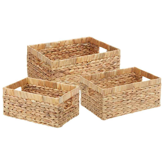 vidaXL Storage Baskets 3 pcs Natural Water hyacinth