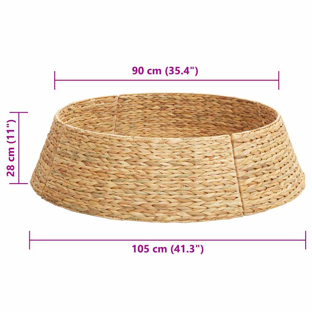 vidaXL Christmas Tree Collar Round Brown 105 x 105 x 28 cm