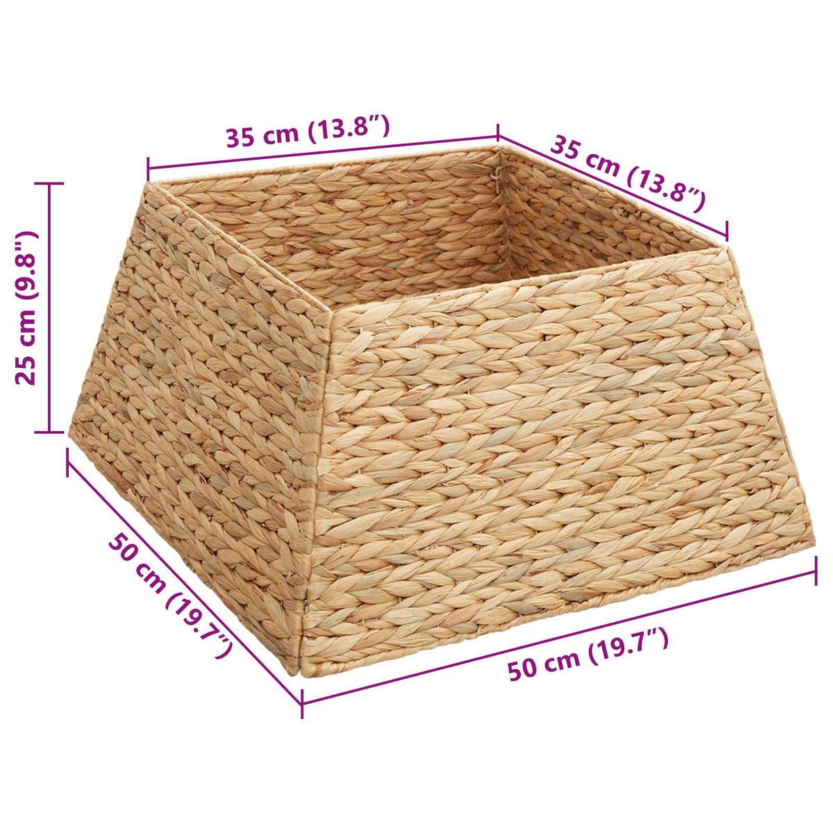 vidaXL Christmas Tree Collar Square Brown 50 x 50 x 25 cm