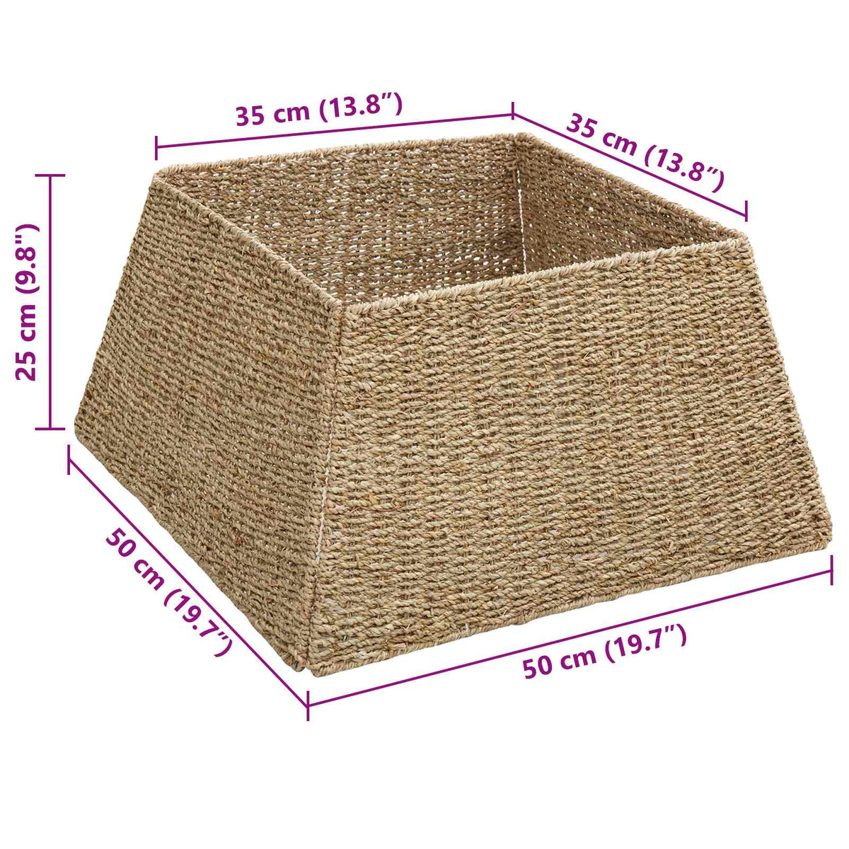 vidaXL Christmas Tree Collar Brown 50 x 50 x 25 cm Seagrass