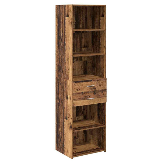 vidaXL Highboard Old Wood 50 x 42.5 x 185 cm Engineered Wood
