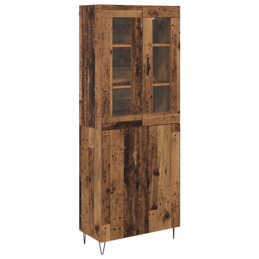 vidaXL Highboard Old Wood 69.5 x 34 x 180 cm Engineered Wood