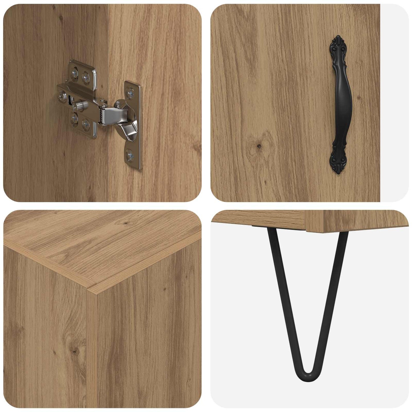 vidaXL Highboard Artisan Oak 69.5 x 34 x 180 cm Engineered Wood