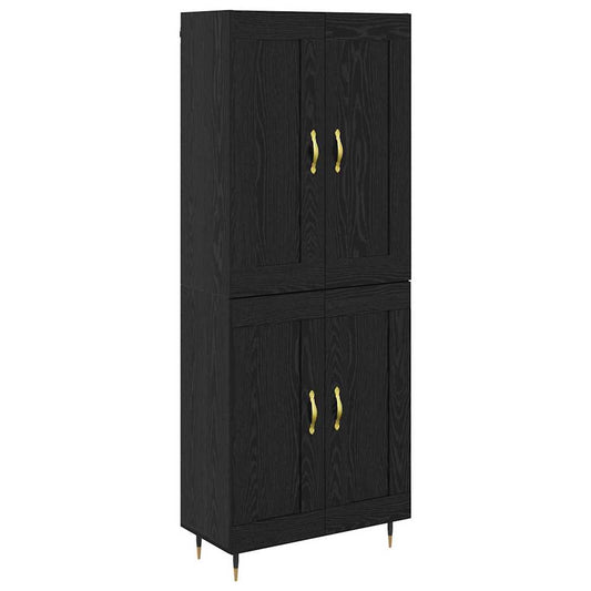 vidaXL Highboard Black Oak 69.5 x 34 x 90 cm Engineered Wood