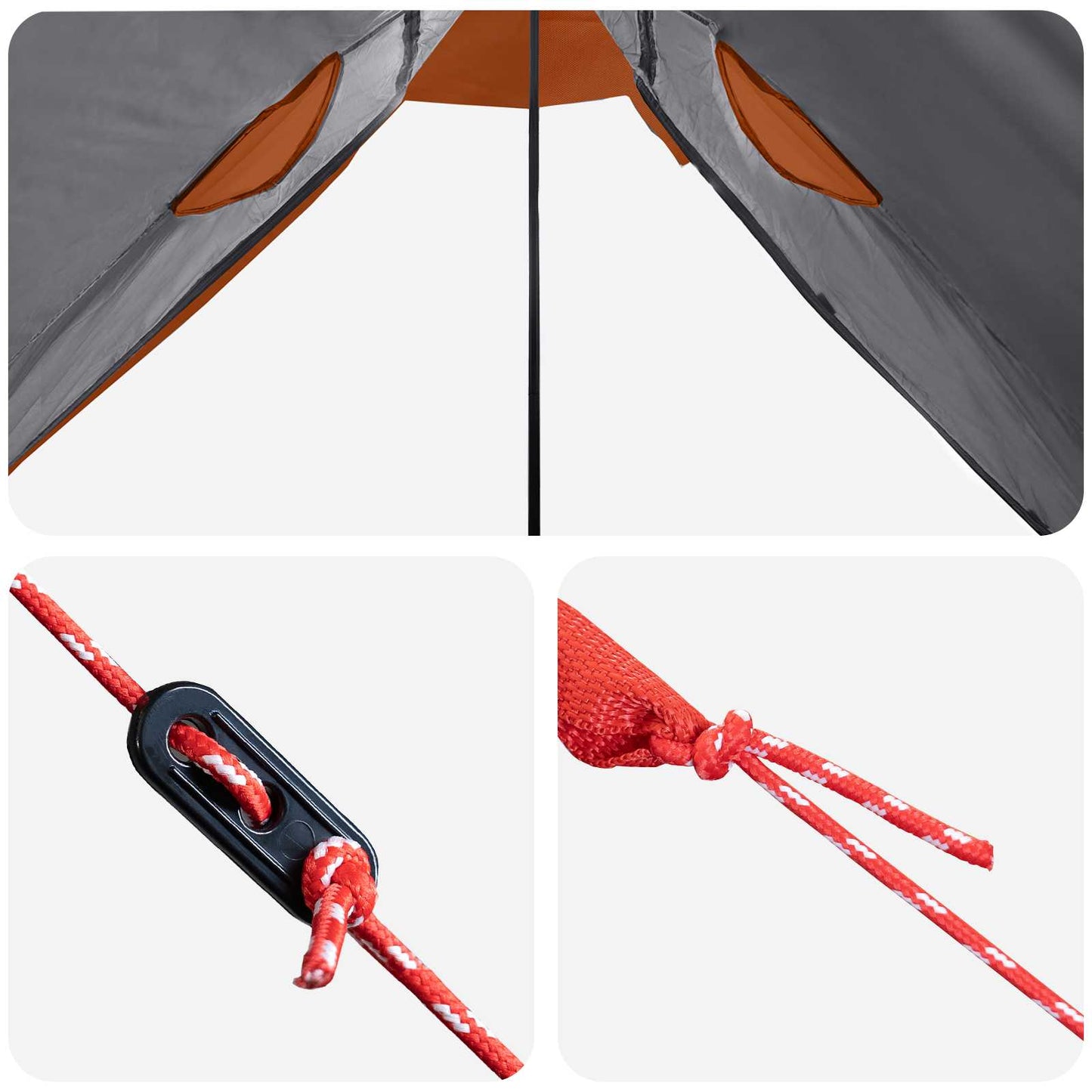 vidaXL 2-in-1 Rain Poncho with Hood 262 x 126 x 130 cm Grey and Orange