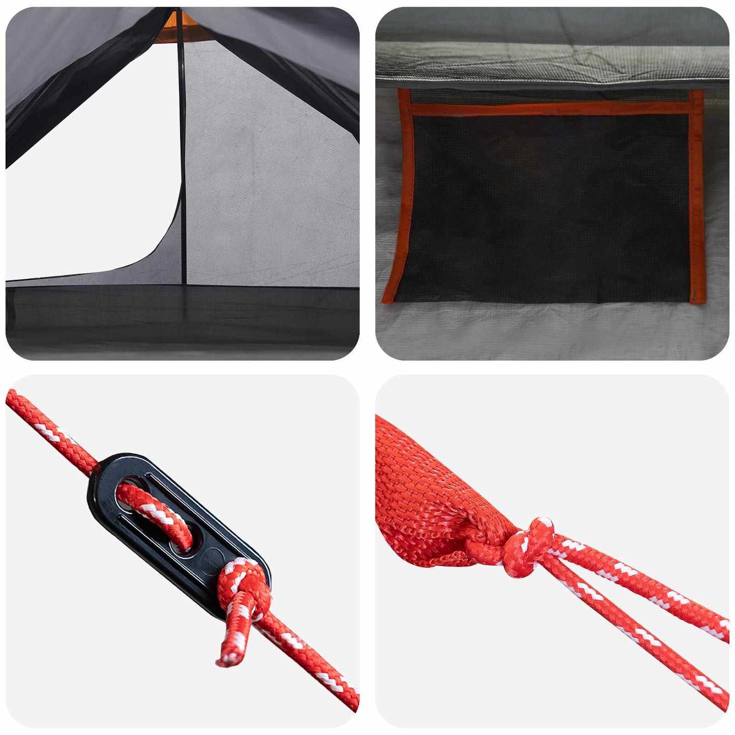 vidaXL Backpacking Tent Grey and Orange 222 x 85 x 125 cm