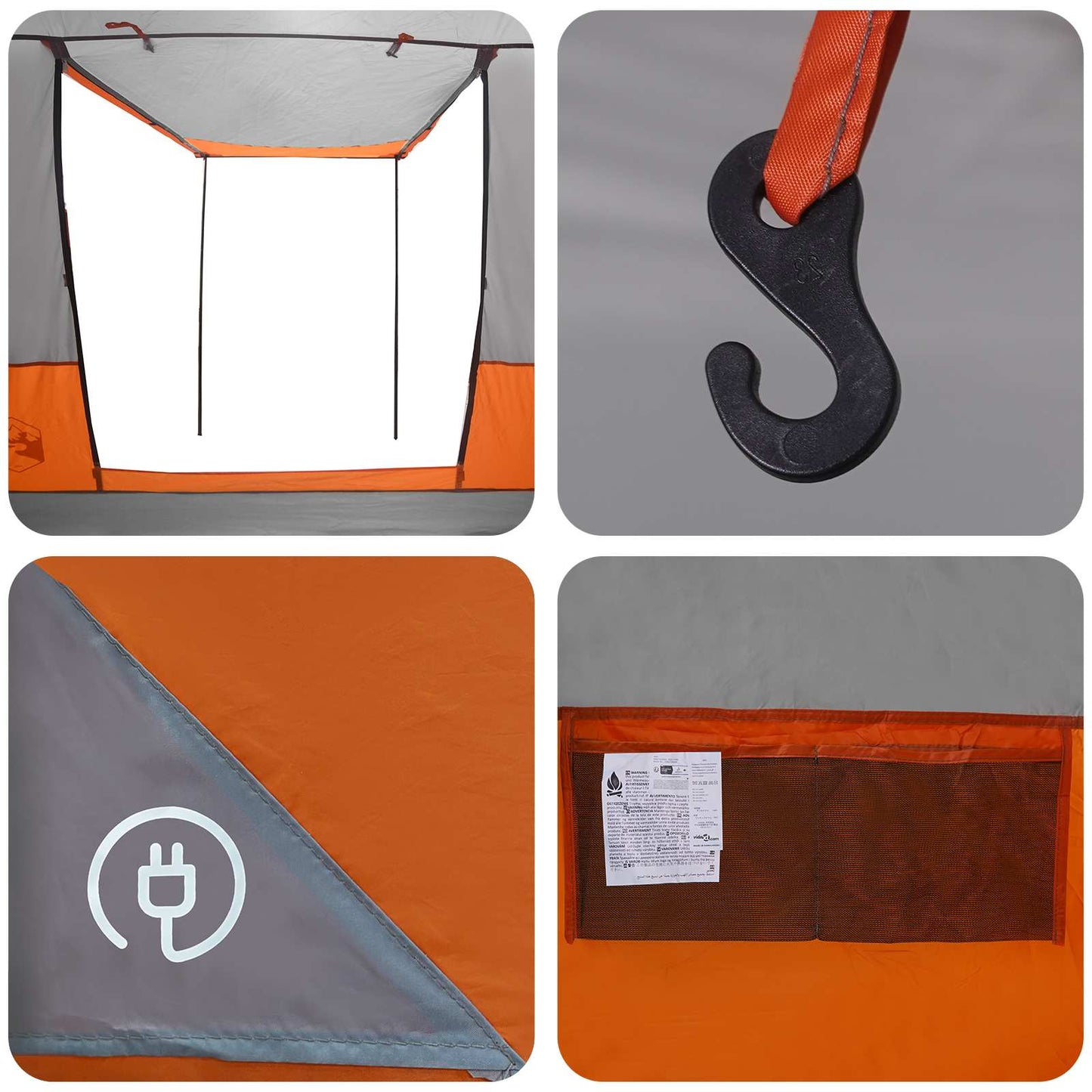 vidaXL Party Tent Grey and Orange 10-Person