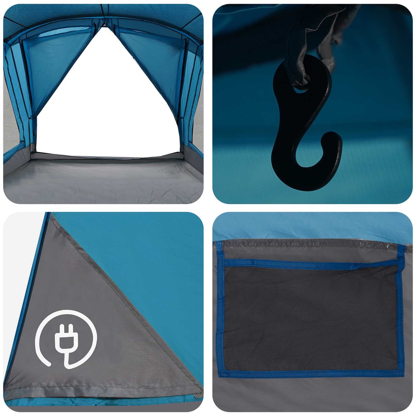 vidaXL Family Tent Blue 550 x 555 x 208 cm