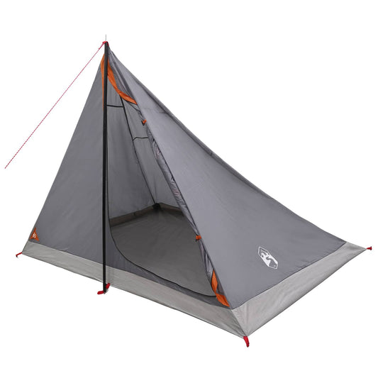 vidaXL Backpacking Tent Grey and Orange 4-Person