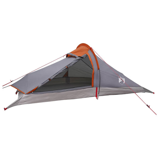 vidaXL Backpacking Tent Grey and Orange 2-Person