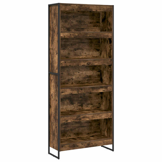vidaXL Book Cabinet 80 x 30 x 189.5 cm Engineered Wood Smoke Oak